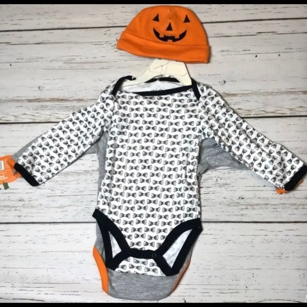 Chick Pea Two Piece Halloween Set of Two One Piece Matching Set Size 6-9 M